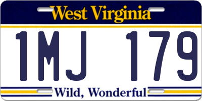 WV license plate 1MJ179