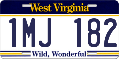 WV license plate 1MJ182