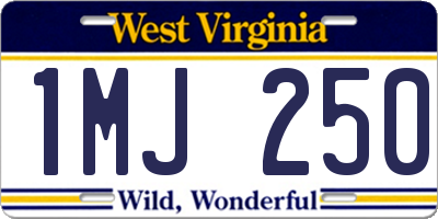 WV license plate 1MJ250