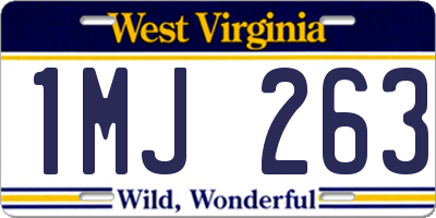 WV license plate 1MJ263