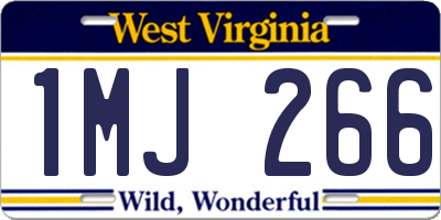 WV license plate 1MJ266