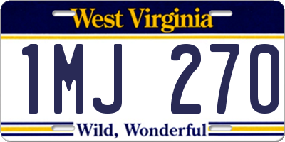 WV license plate 1MJ270