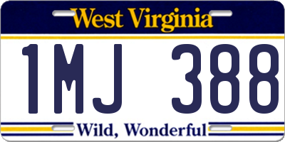 WV license plate 1MJ388