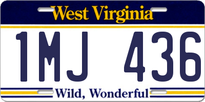 WV license plate 1MJ436