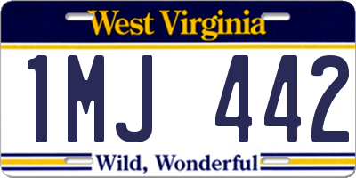 WV license plate 1MJ442