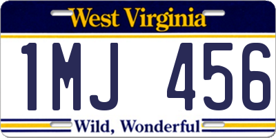 WV license plate 1MJ456