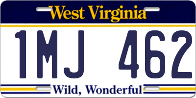 WV license plate 1MJ462