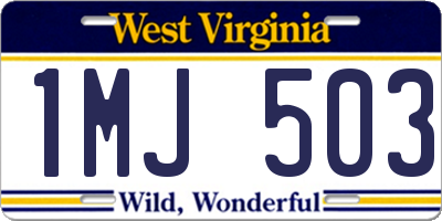 WV license plate 1MJ503