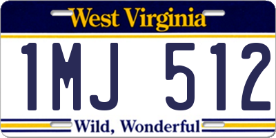 WV license plate 1MJ512