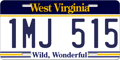 WV license plate 1MJ515