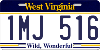 WV license plate 1MJ516