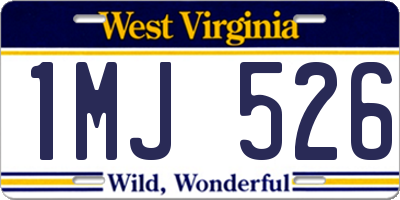 WV license plate 1MJ526