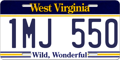 WV license plate 1MJ550