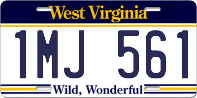 WV license plate 1MJ561