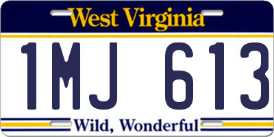 WV license plate 1MJ613