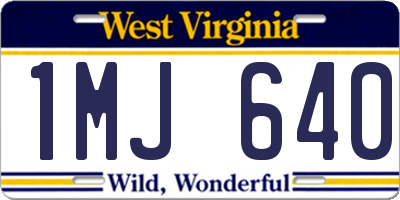 WV license plate 1MJ640