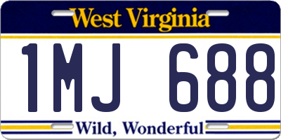 WV license plate 1MJ688