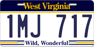 WV license plate 1MJ717