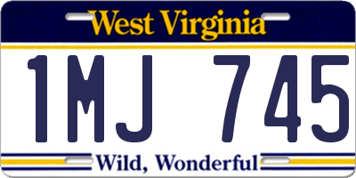 WV license plate 1MJ745