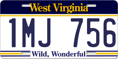 WV license plate 1MJ756