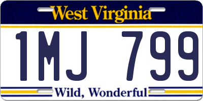 WV license plate 1MJ799