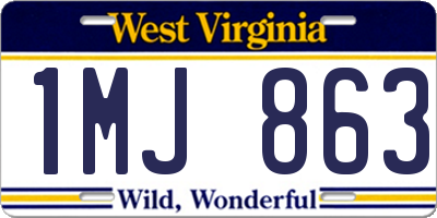 WV license plate 1MJ863