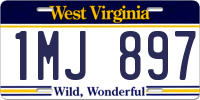 WV license plate 1MJ897