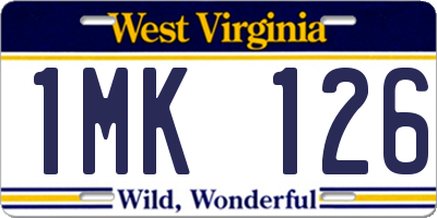 WV license plate 1MK126