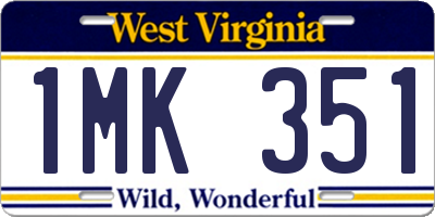 WV license plate 1MK351