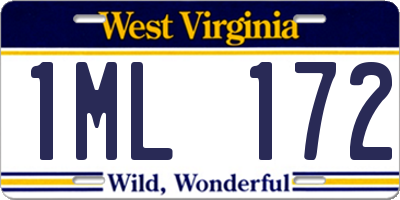 WV license plate 1ML172