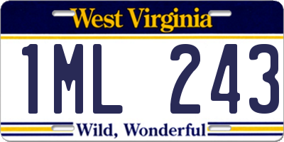 WV license plate 1ML243