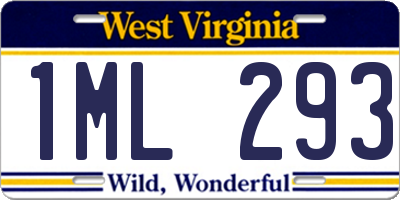 WV license plate 1ML293