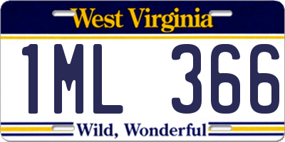 WV license plate 1ML366