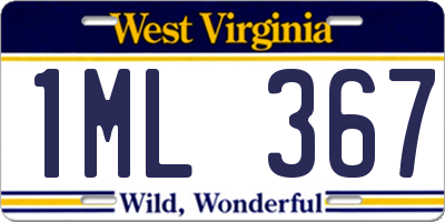 WV license plate 1ML367