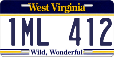WV license plate 1ML412