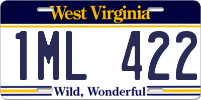 WV license plate 1ML422