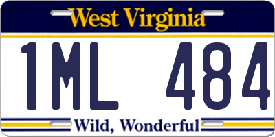 WV license plate 1ML484