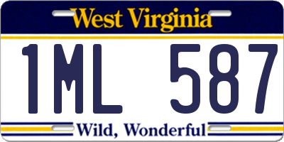 WV license plate 1ML587
