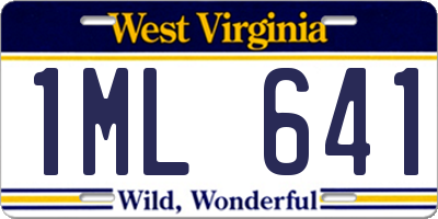 WV license plate 1ML641