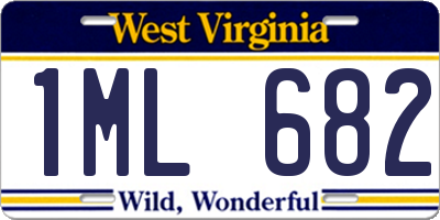WV license plate 1ML682
