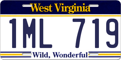 WV license plate 1ML719