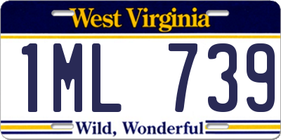 WV license plate 1ML739