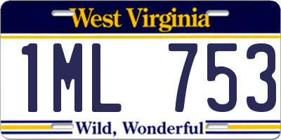 WV license plate 1ML753