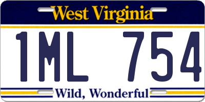 WV license plate 1ML754