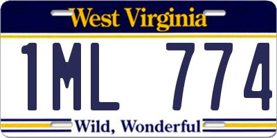 WV license plate 1ML774