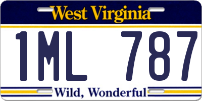 WV license plate 1ML787