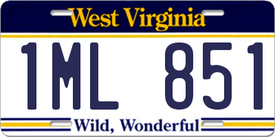 WV license plate 1ML851