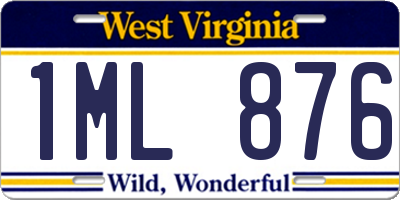 WV license plate 1ML876