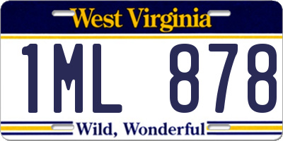 WV license plate 1ML878