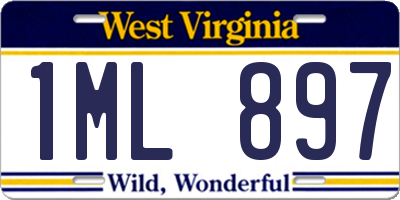 WV license plate 1ML897